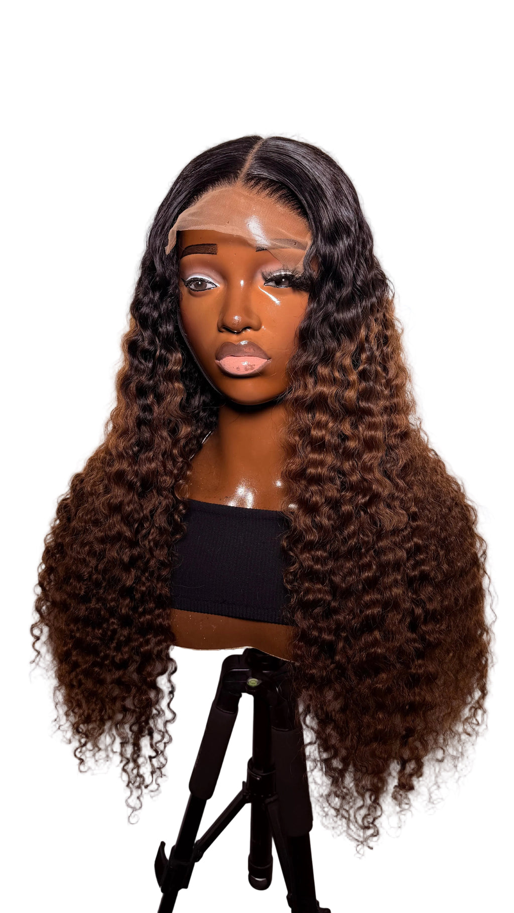 28” 5x5 brown dark root Burmese curly
