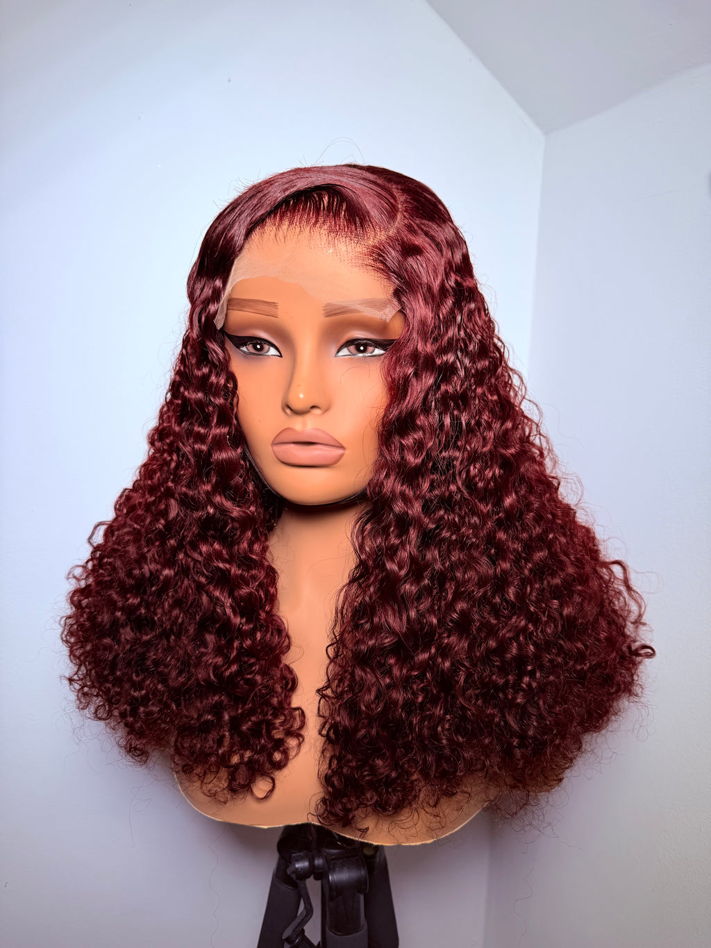 SALES- 22” 5x5 dark burgundy pixie curls