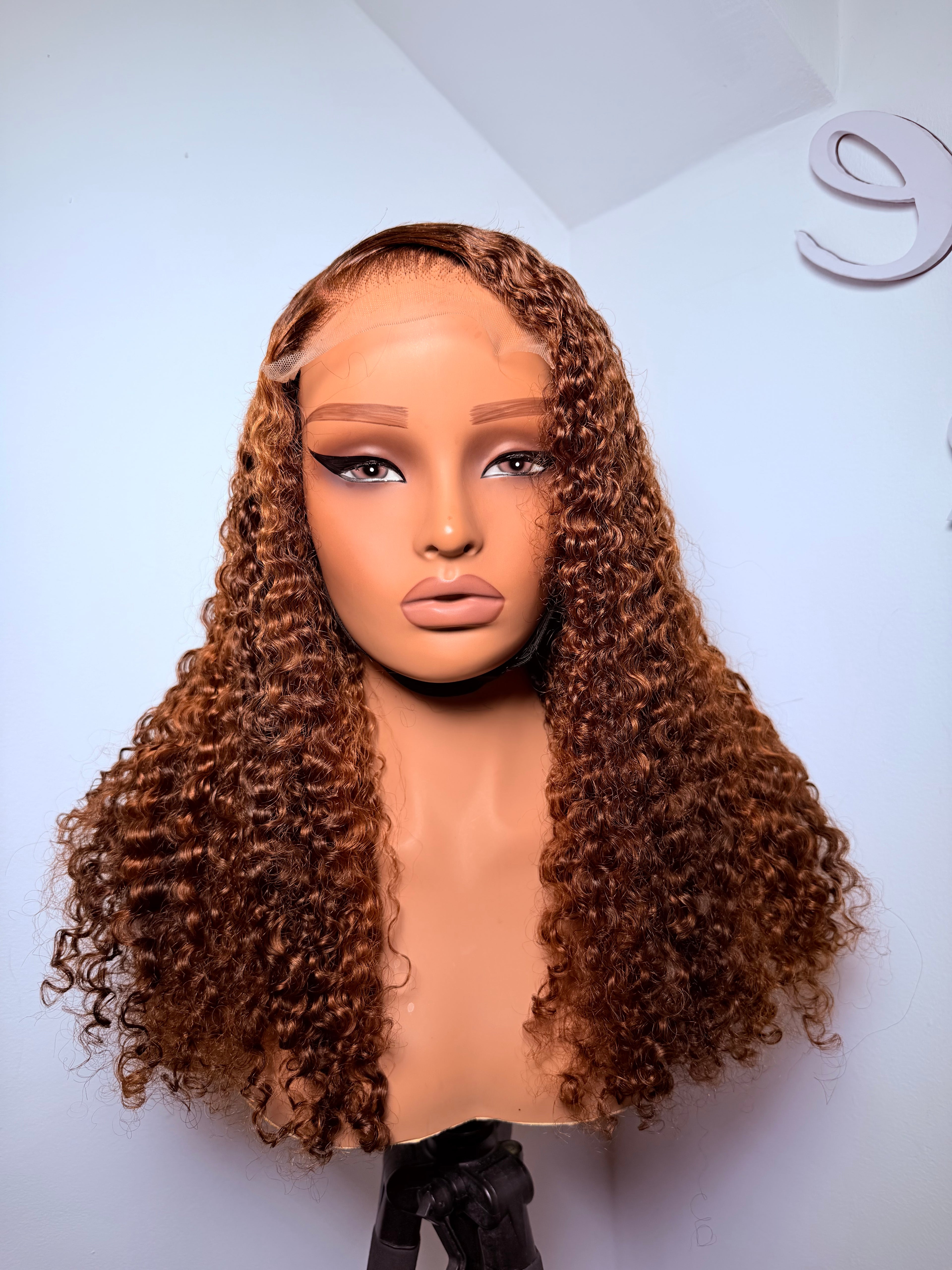 22” 5x5 lace front mixed color brown & gold