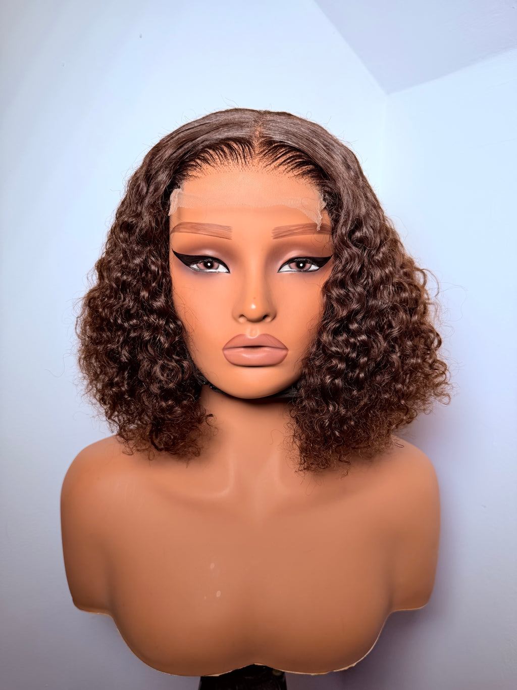SALES- 12” 5x5 brown pixie curls
