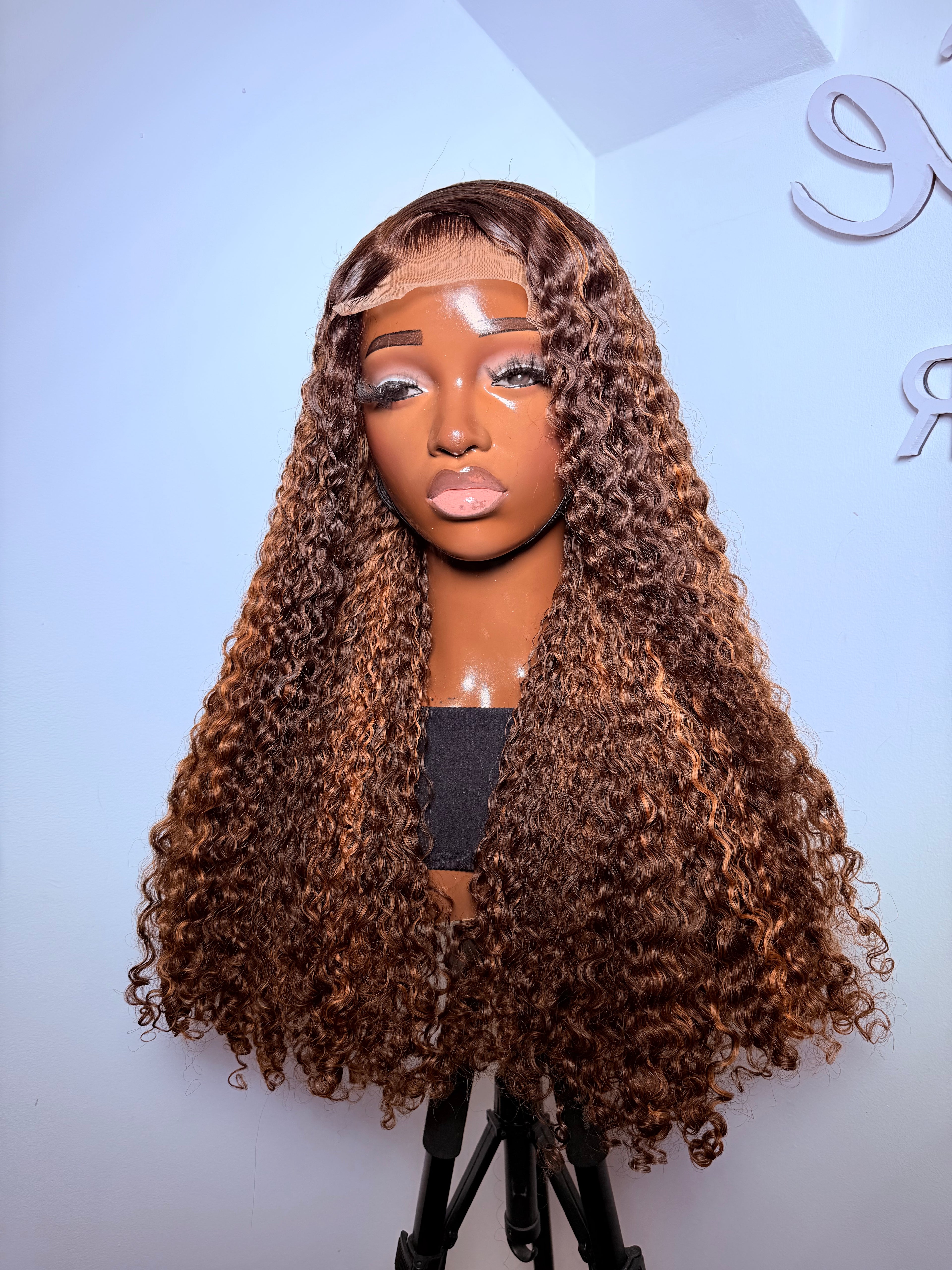 New collection- 24” 5x5 Swiss lace half cast piano curls 300g