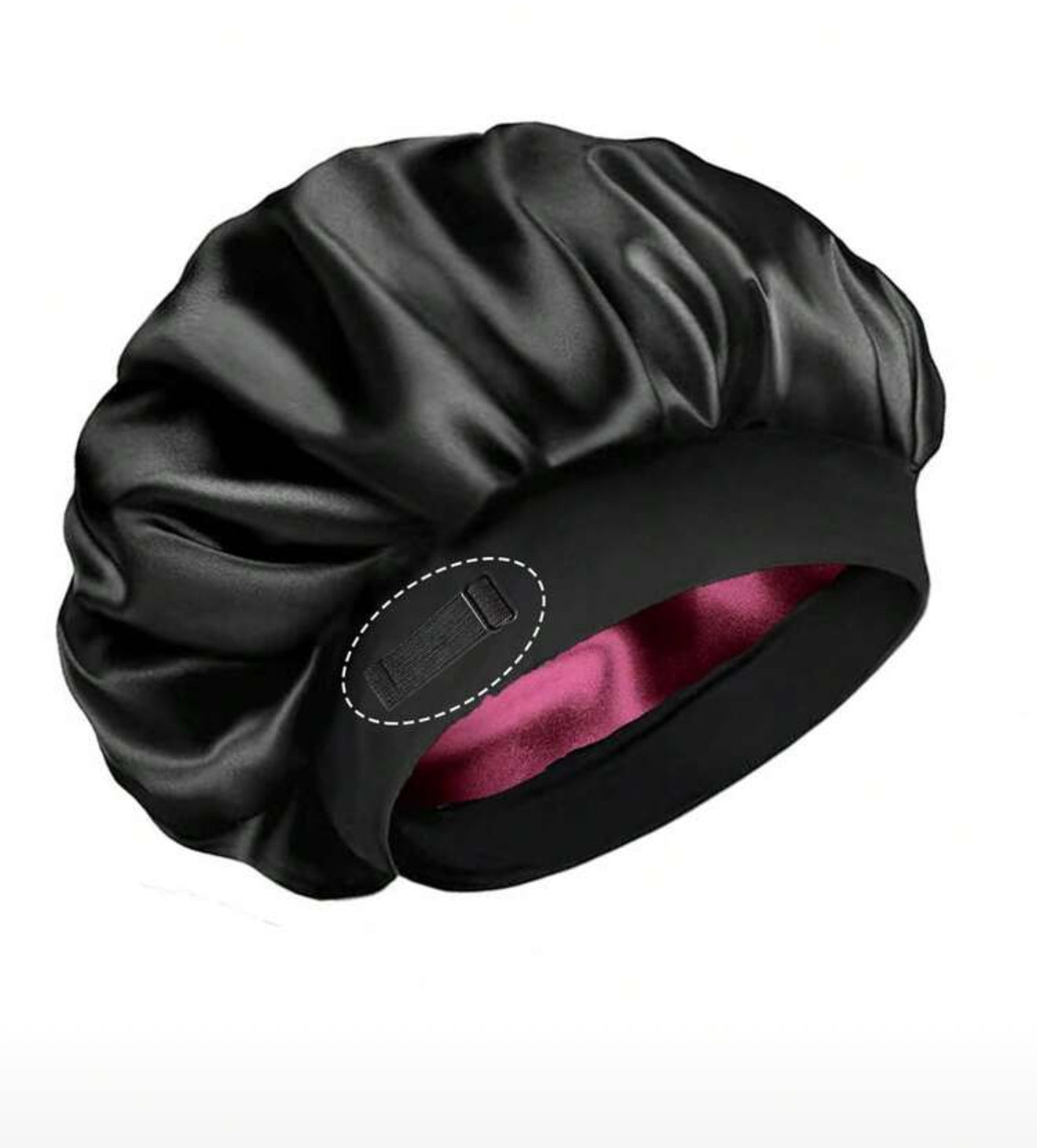 Reversible and adjustable satin hair bonnet