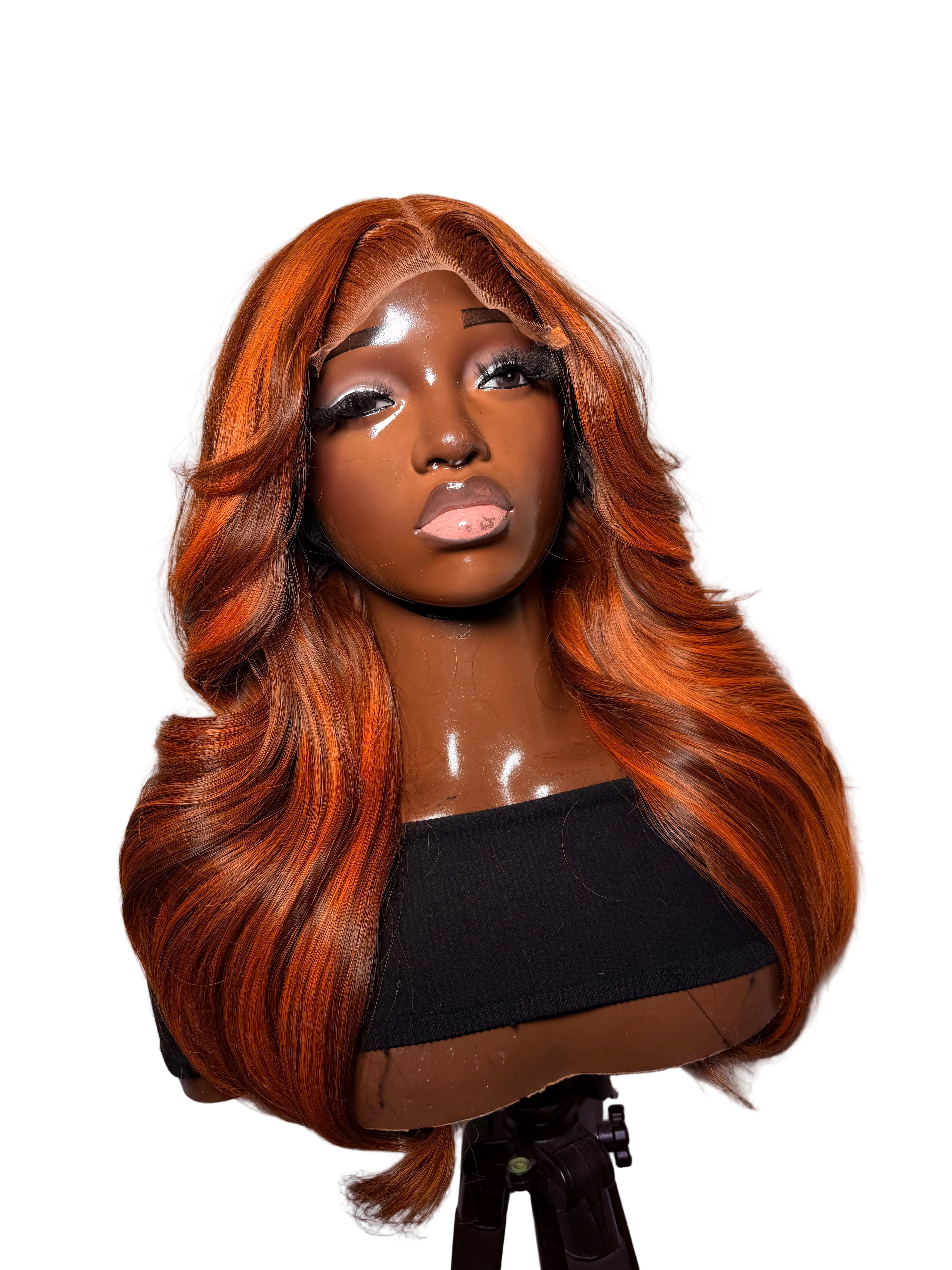20” 5x5 Swiss lace front carjun highlight Vietnamese bouncy 300 density