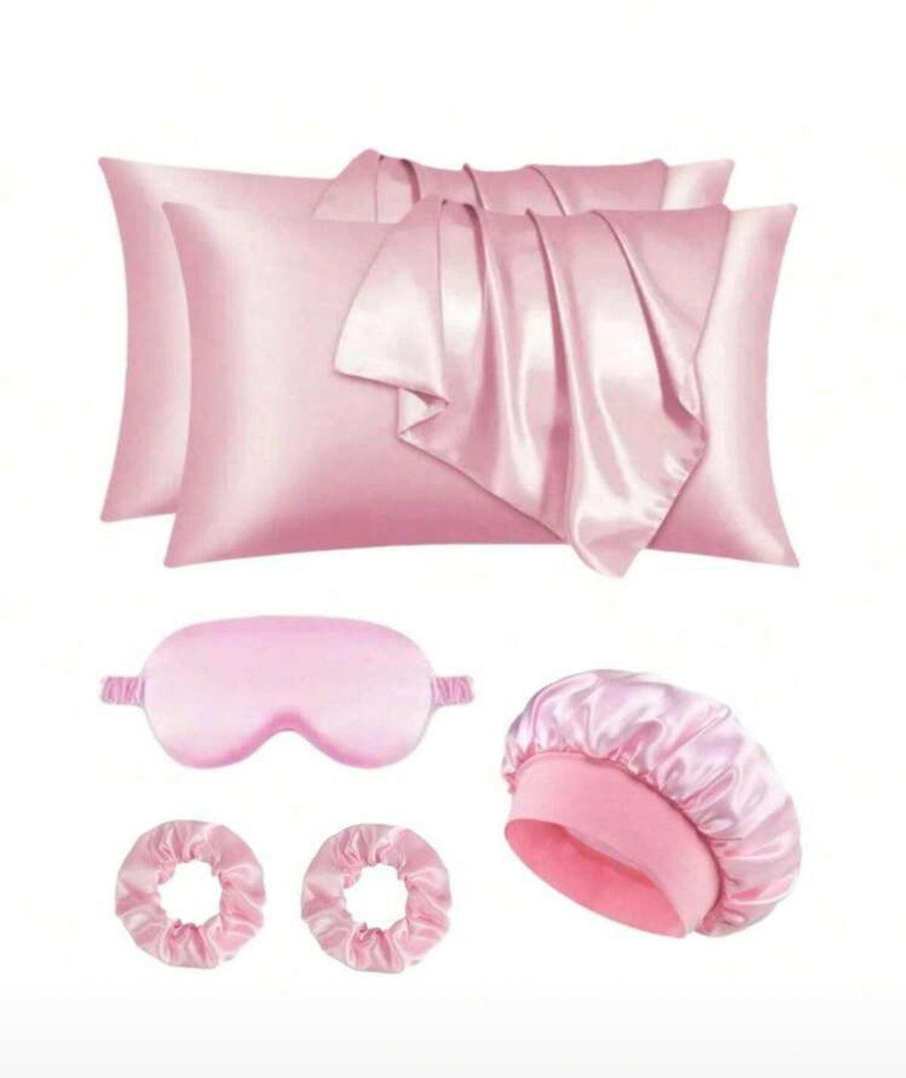 6 pcs satin pillow set