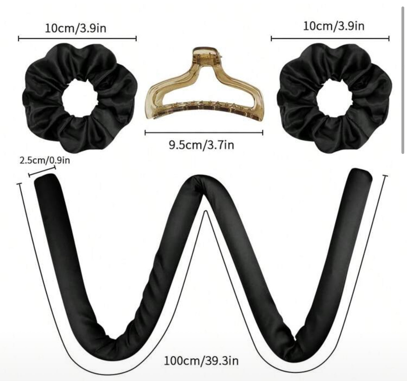 4 pcs Heatless curling rod hair band
