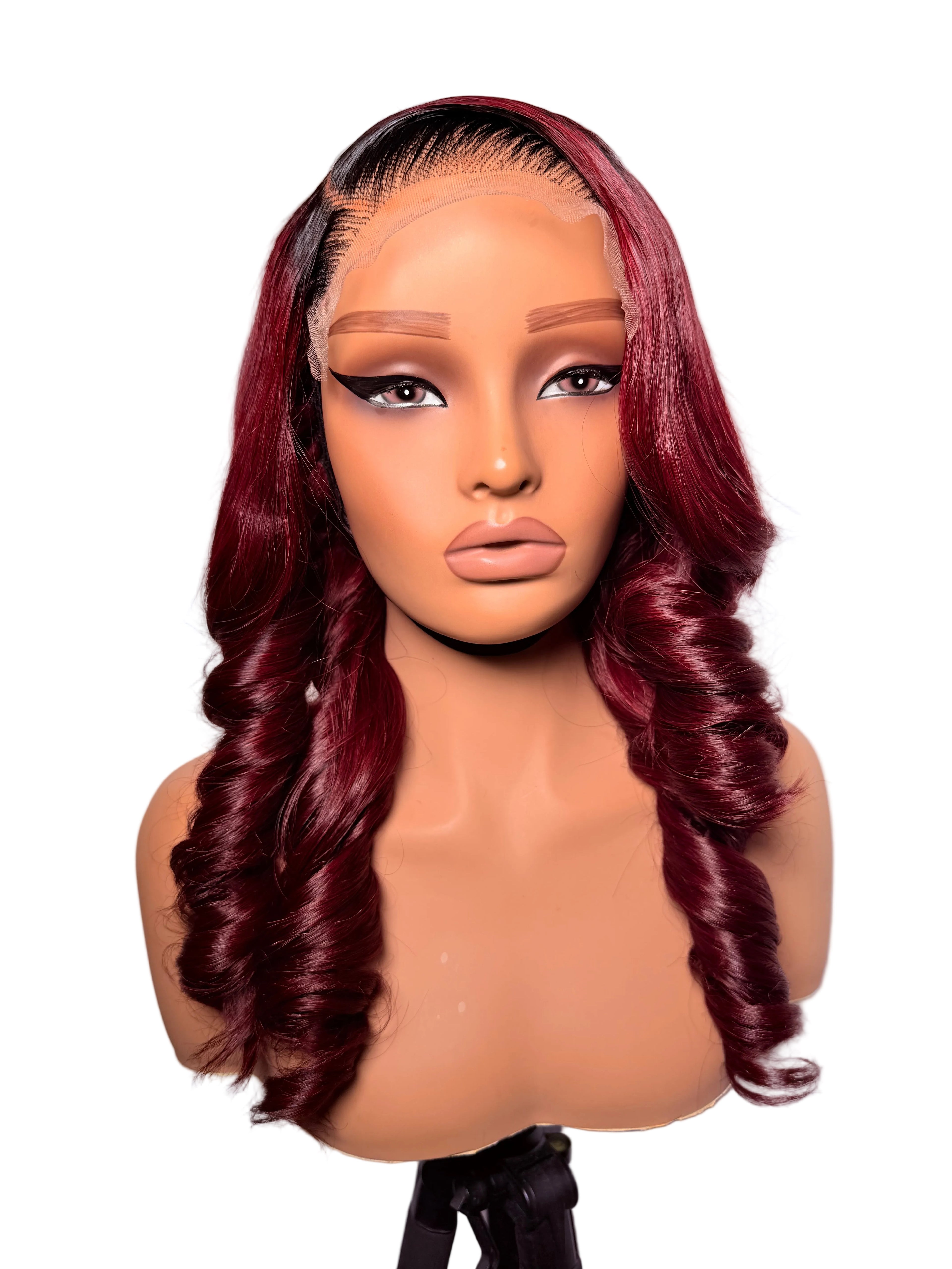 16” 6x6 dark root burgundy Vietnamese bounce -300g(pre order)