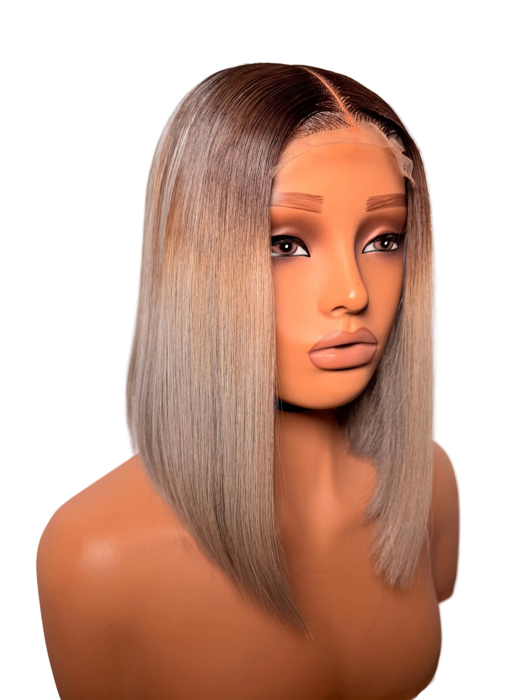 10” 2x6 grey dark root bonestraight