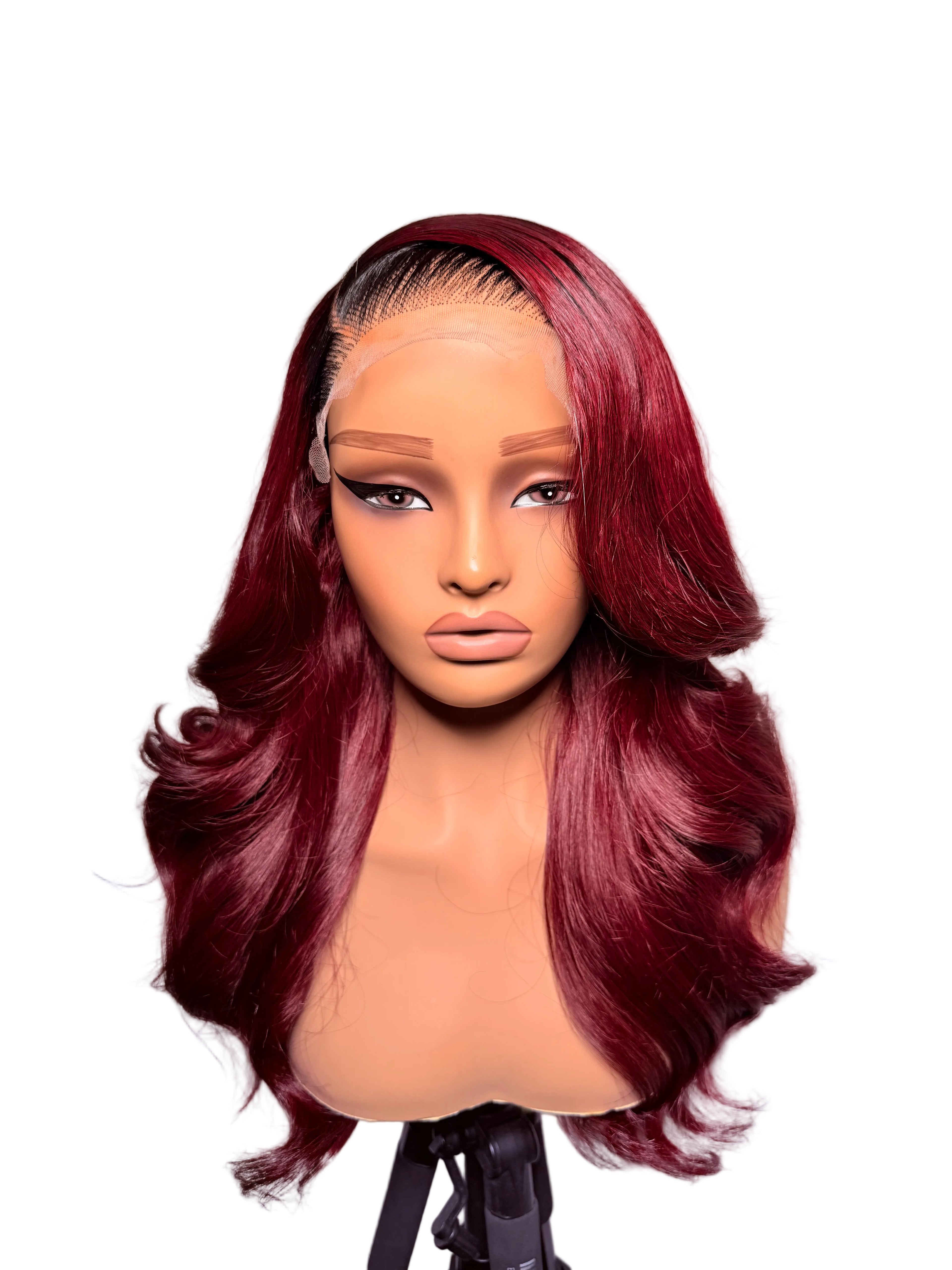 16” 6x6 dark root burgundy Vietnamese bounce -300g(pre order)