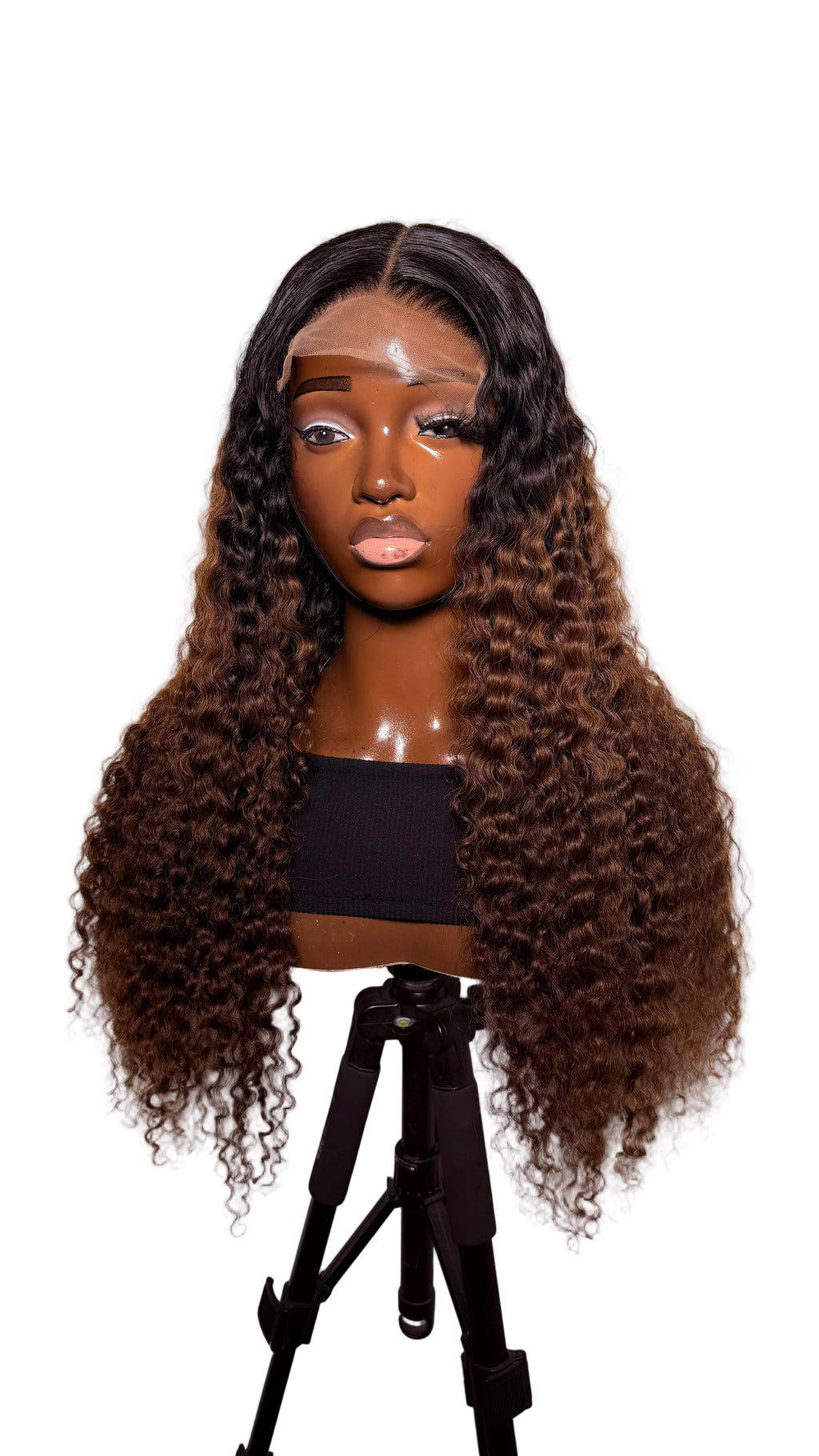 28” 5x5 brown dark root Burmese curly