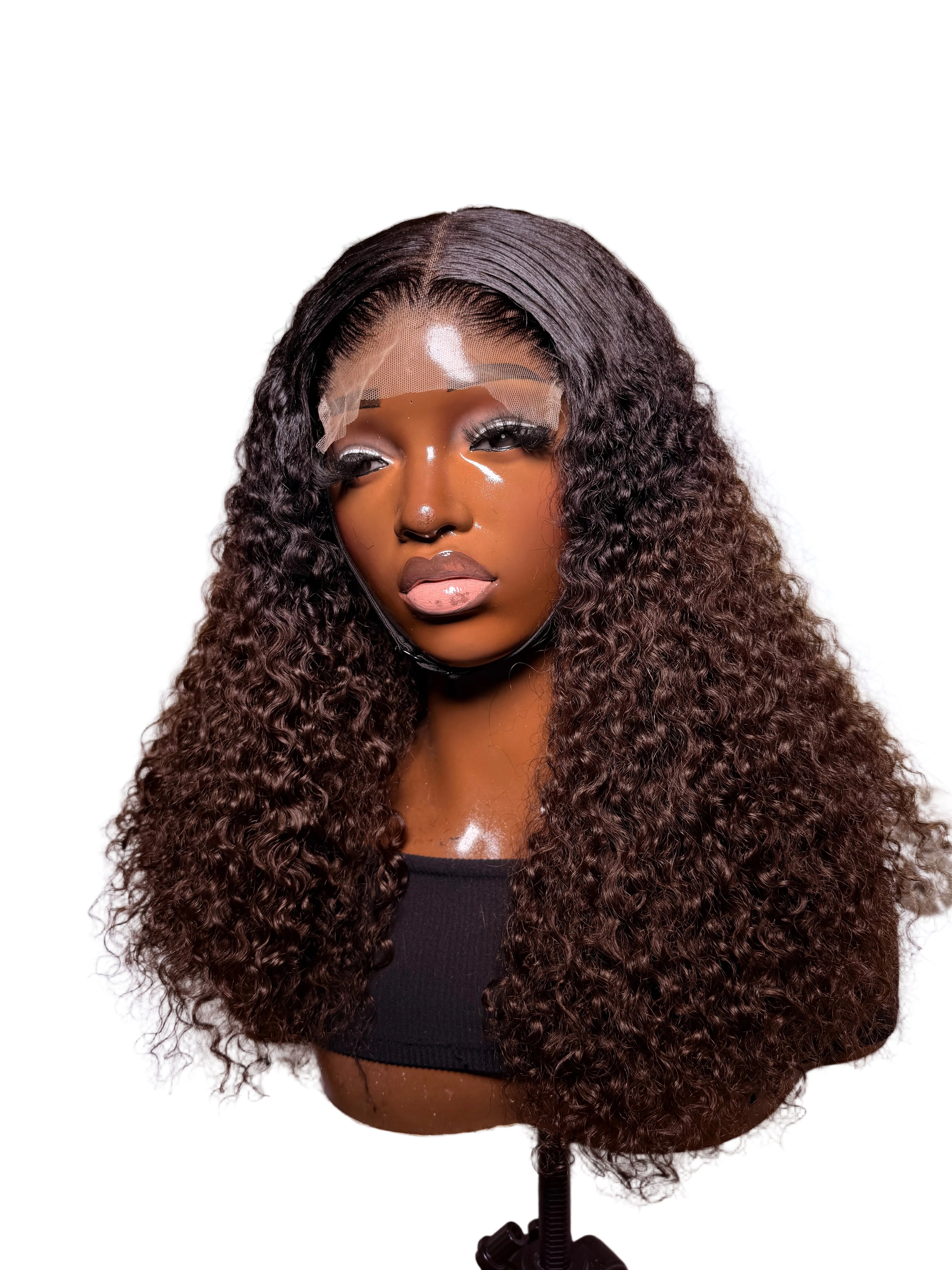 20” 5x5 customised lace front ombre Burmese curly 300 density