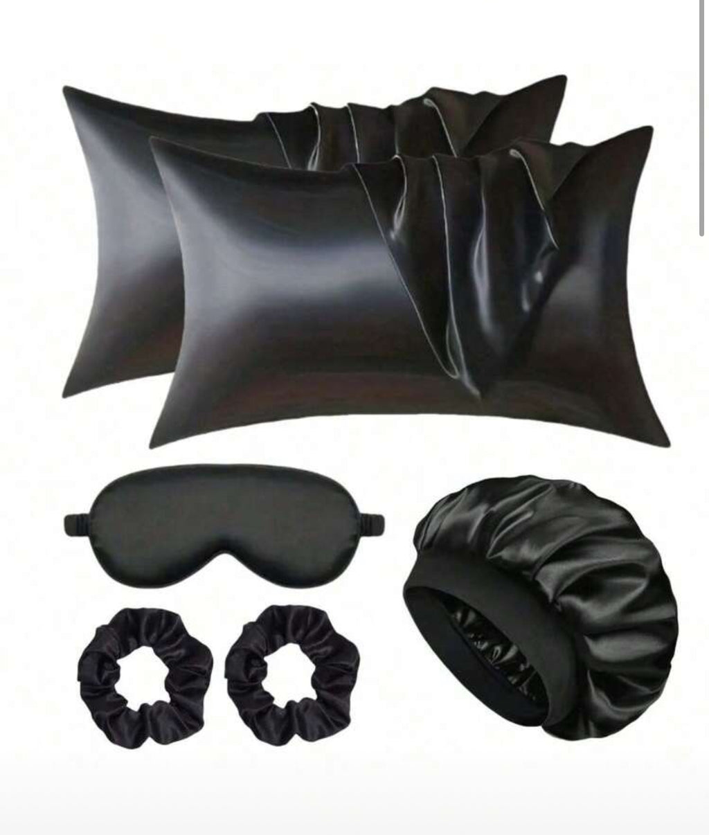 6 pcs satin pillow set