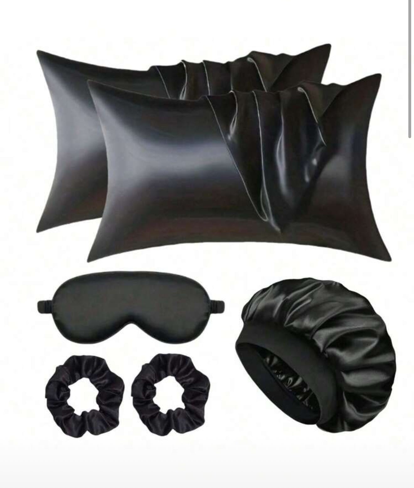 6 pcs satin pillow set