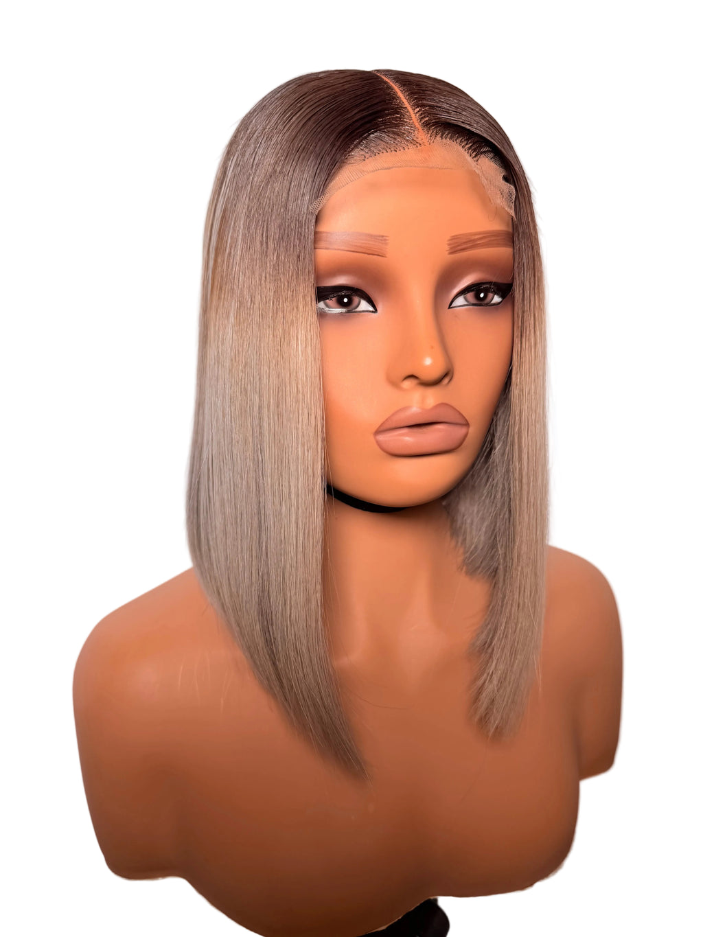 10” 2x6 grey dark root bonestraight