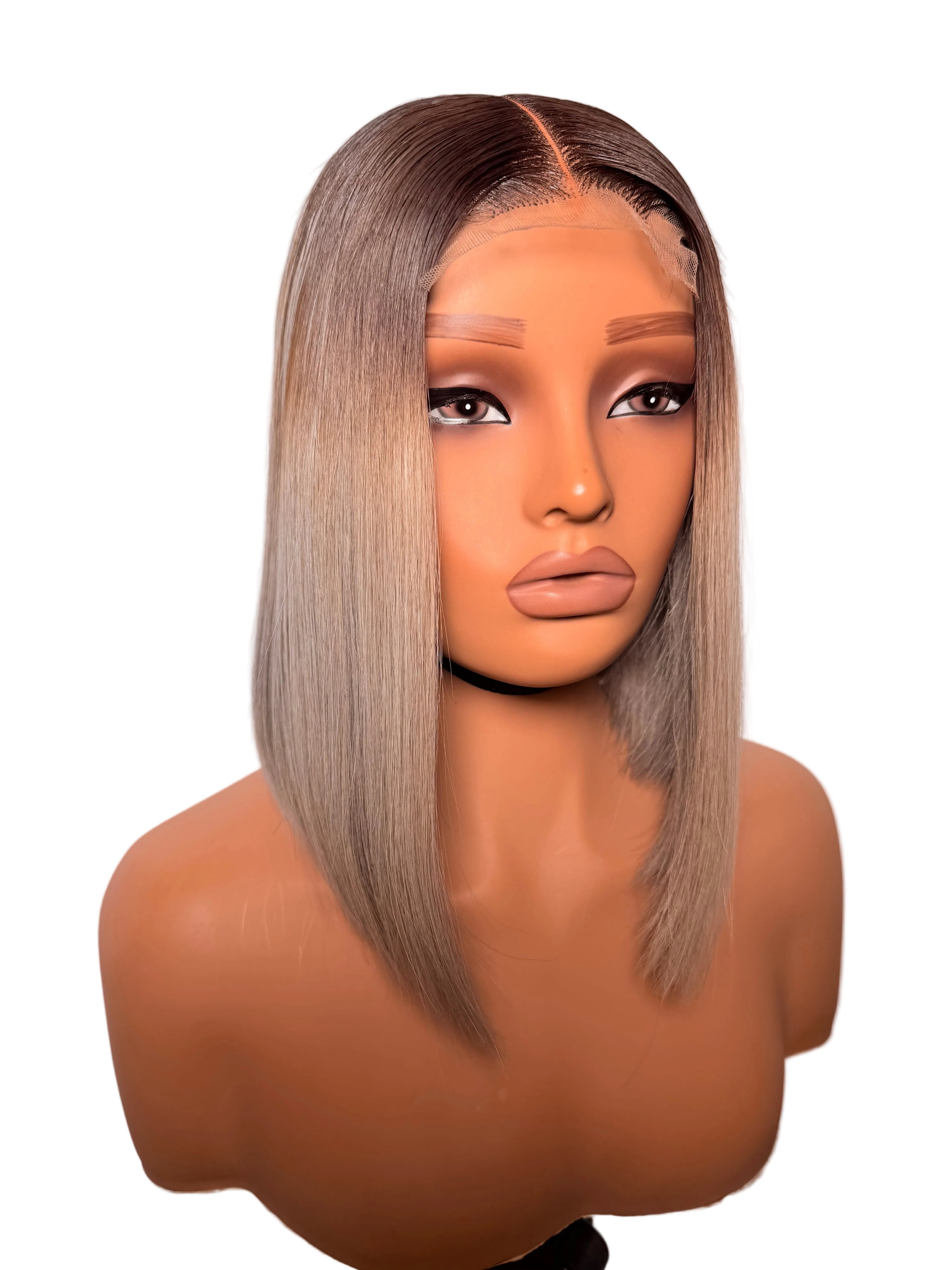 10” 2x6 grey dark root bonestraight