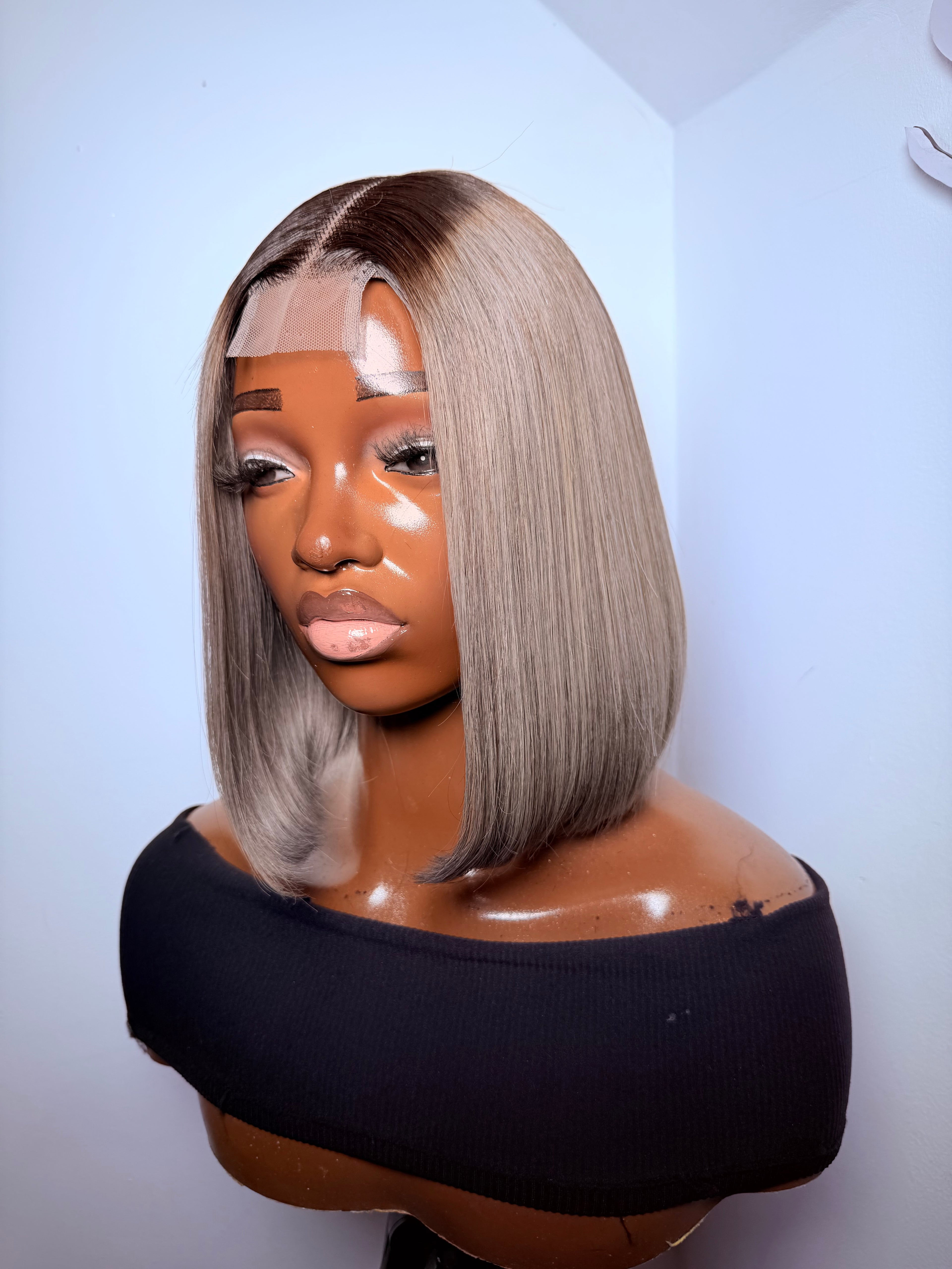 10” 2x4 dark root gray bob (pre order)
