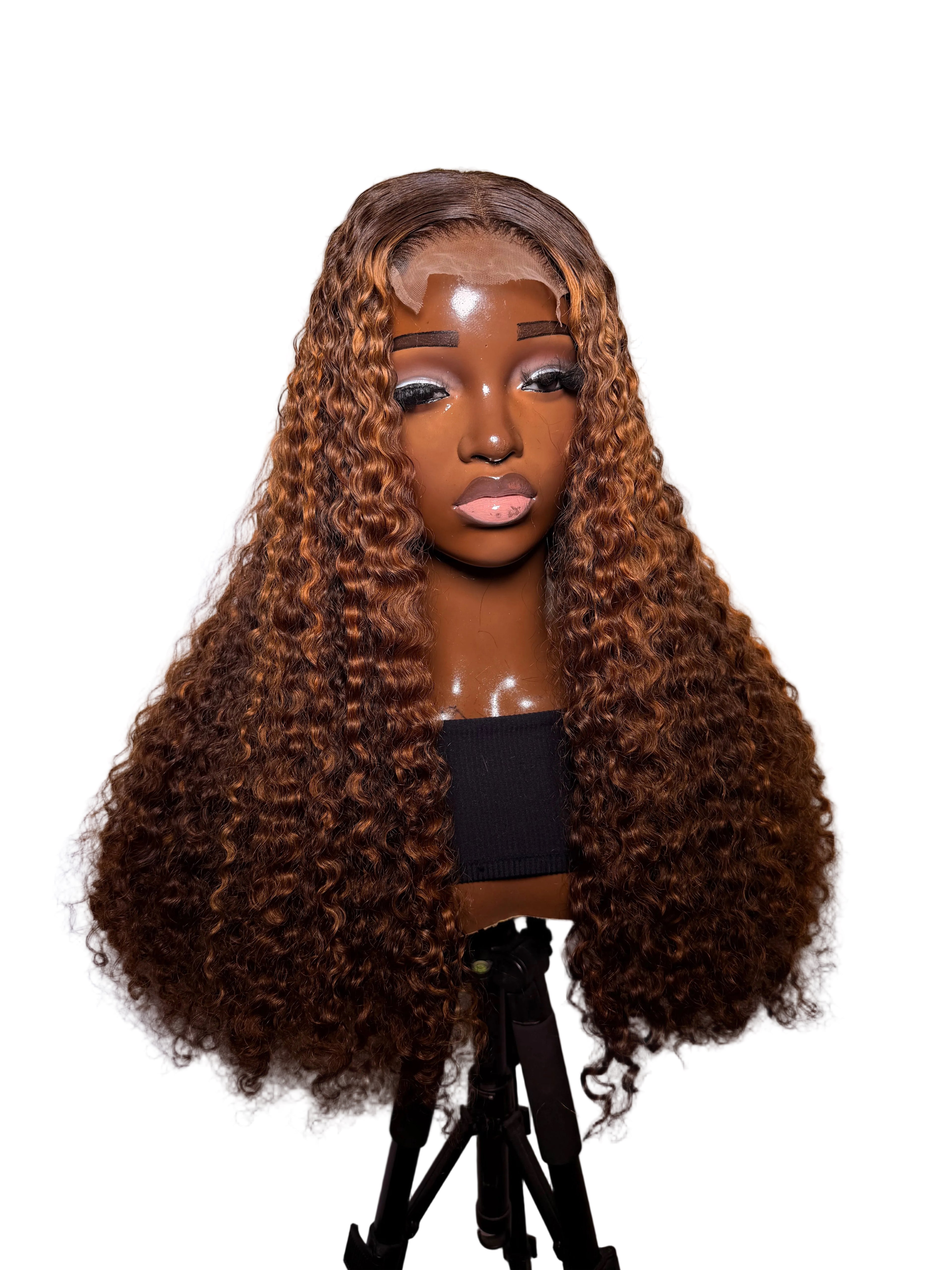 24” 4x4 lace front highlight luxe pixie curls 200grams