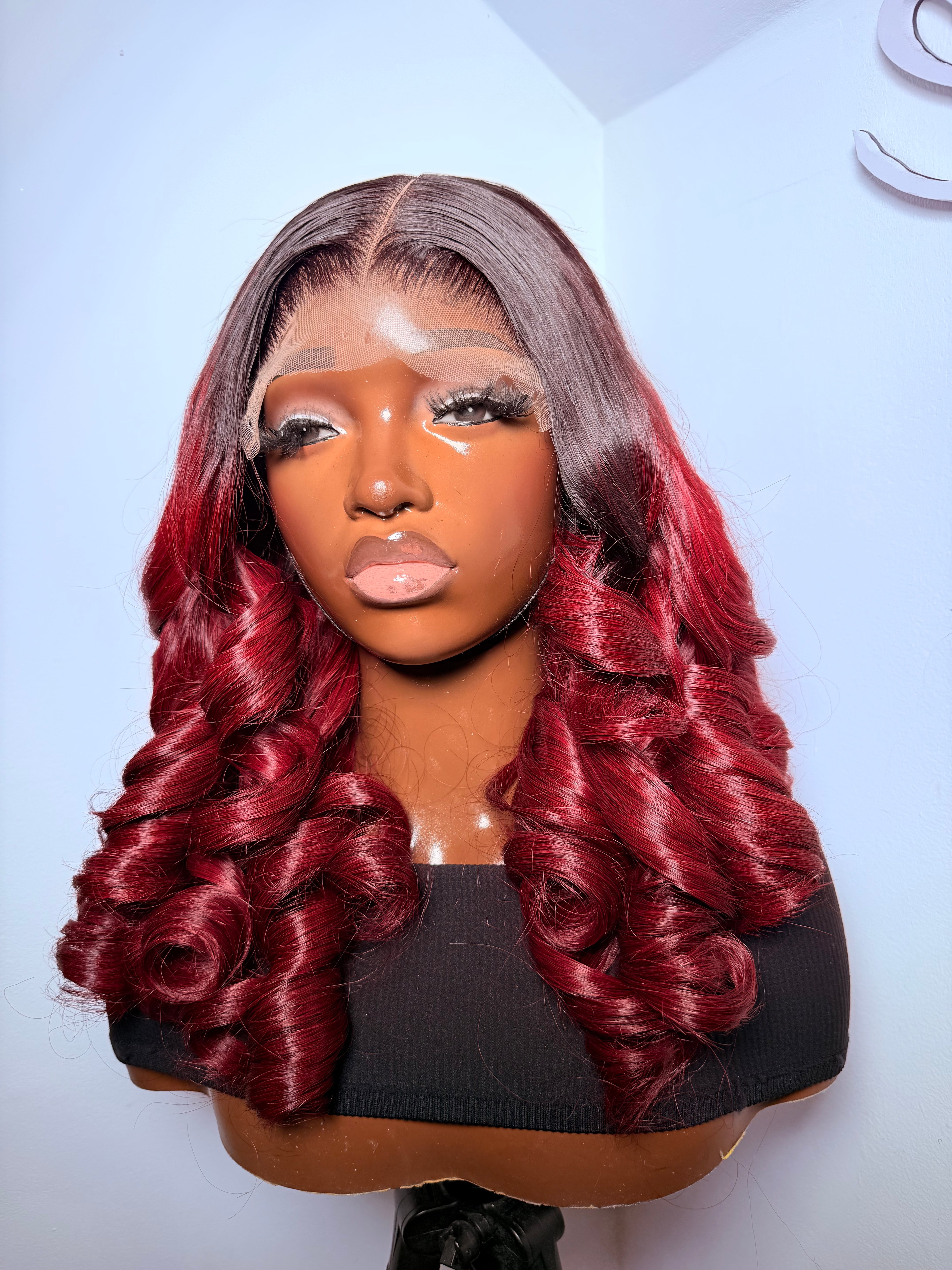20” 5x5 Vietnamese burgundy darkroot wavy bouncy -300g