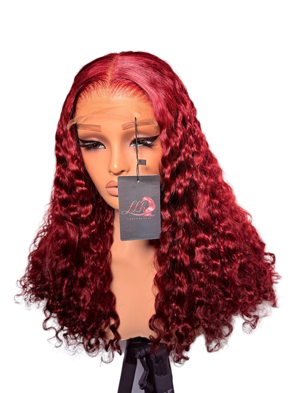 18” 5x5 lace front wine sassy curls