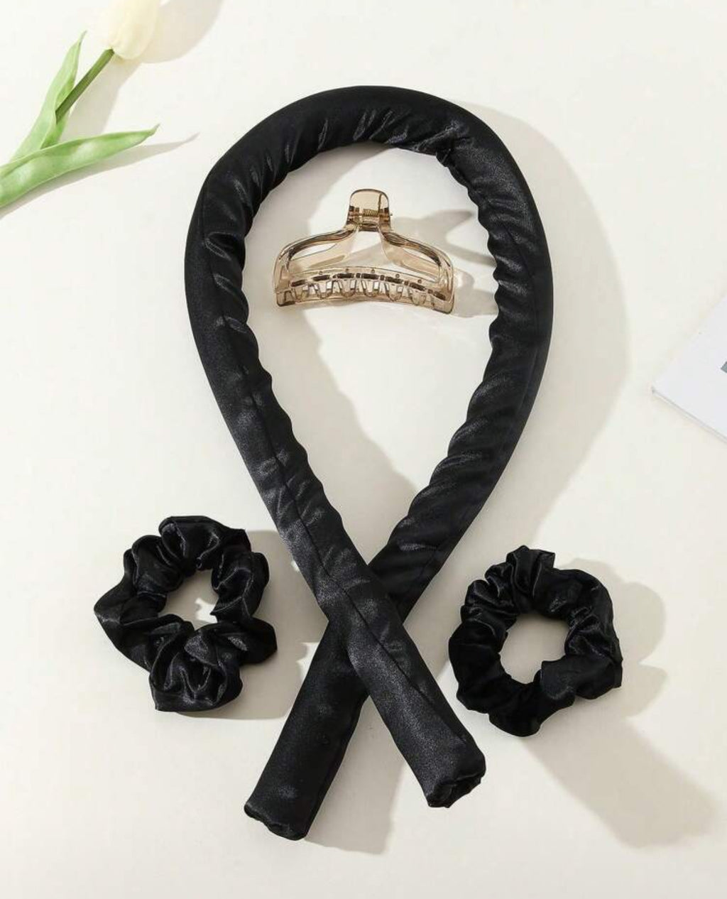 4 pcs Heatless curling rod hair band