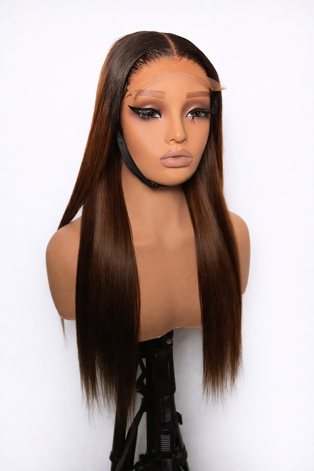 26” 5x5 DD brown dark root straight