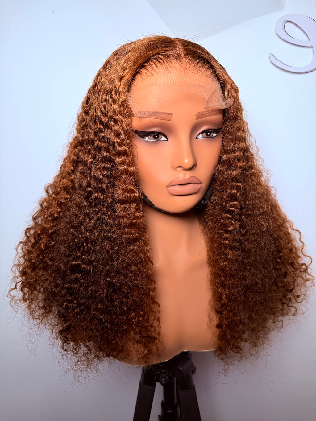 22” 5x5 lace front brown golf highlight Burmese curls
