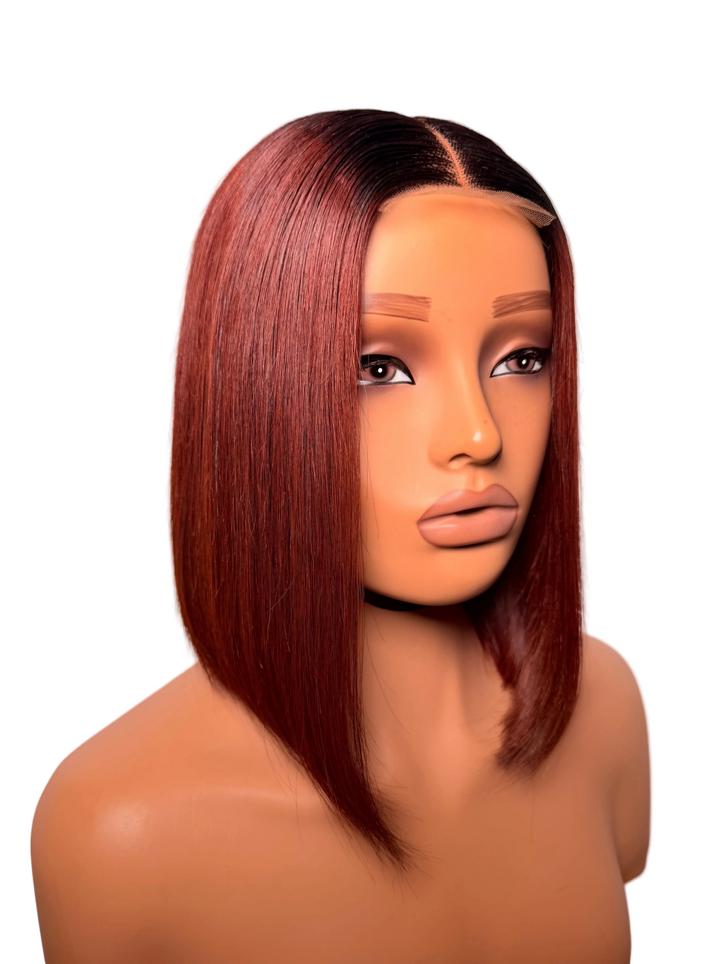 10” 2x4 dark root burgundy bonestraight -200g