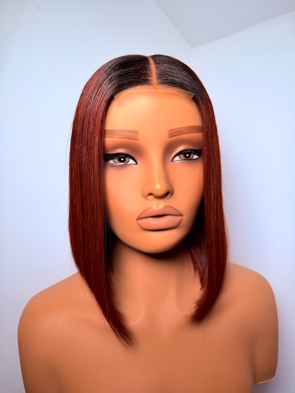 10” 2x4 dark root burgundy bonestraight -200g