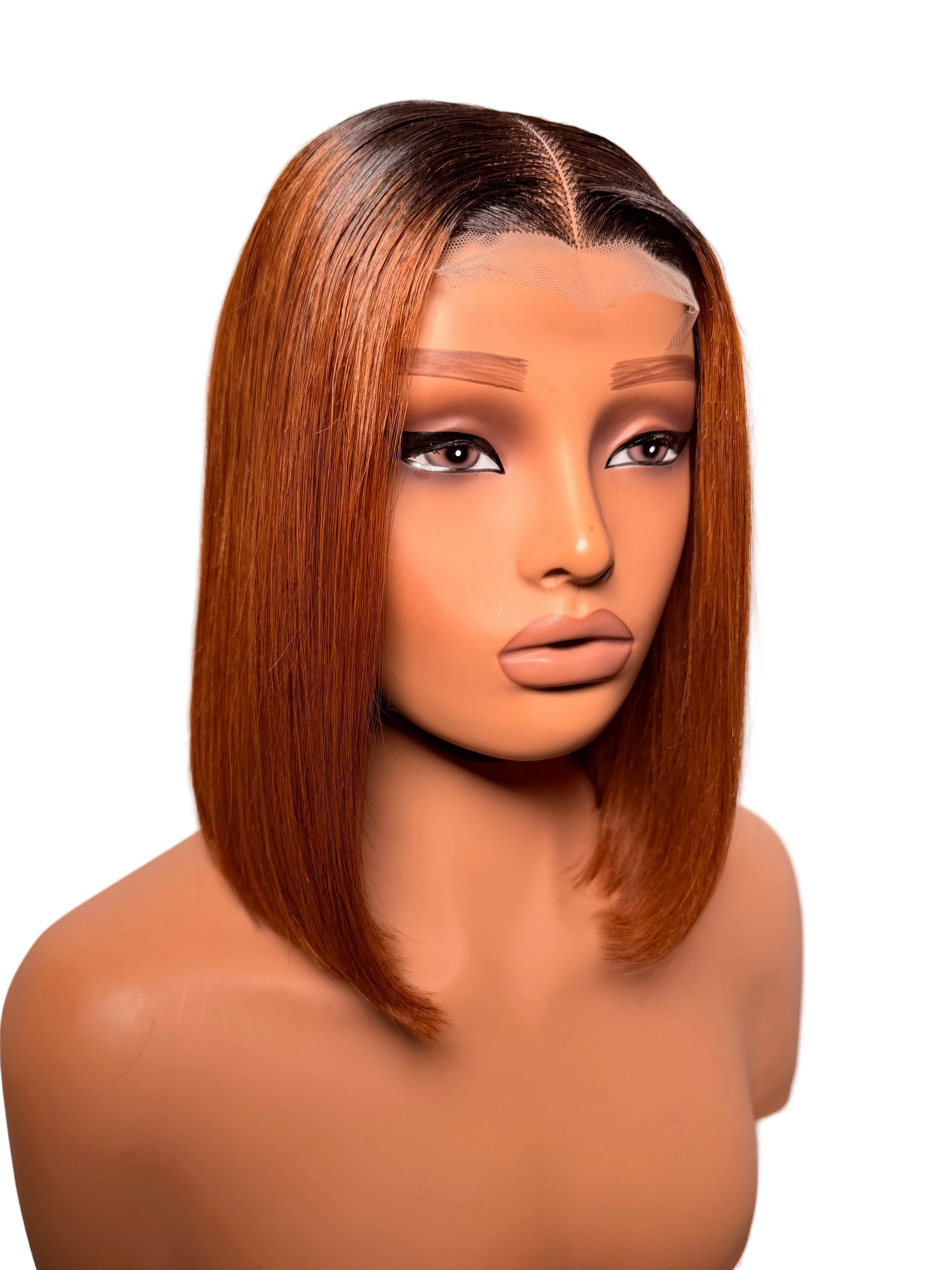 10” 2x4 dark root chestnut brown bonestraight-200g
