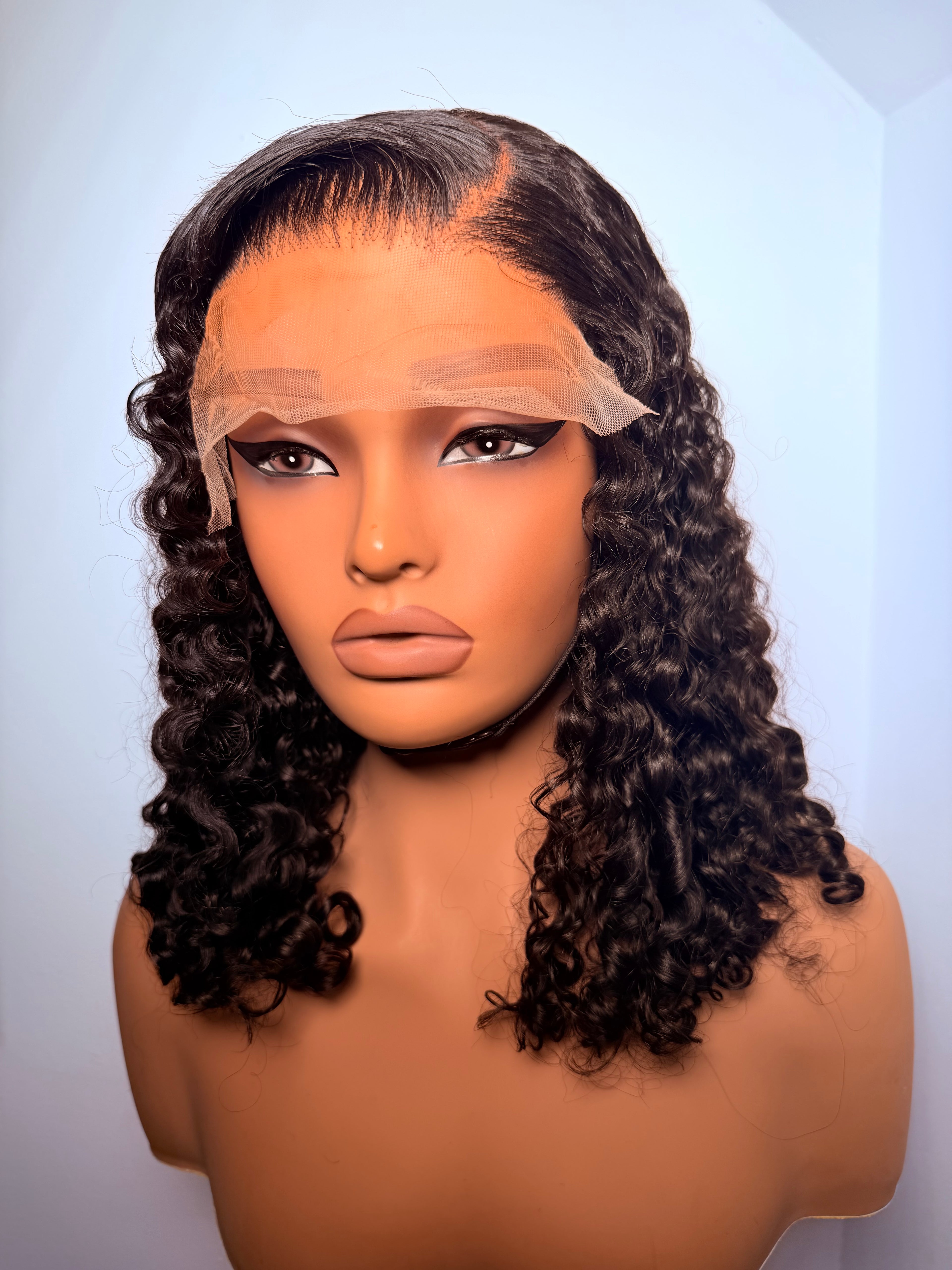 16” 4x6 lace front pixie curls 250 density 